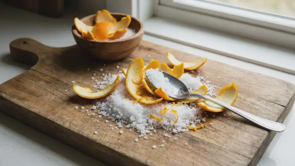 5 Façons Surprenantes d’Utiliser le Sel et les Écorces d’Orange à la Maison